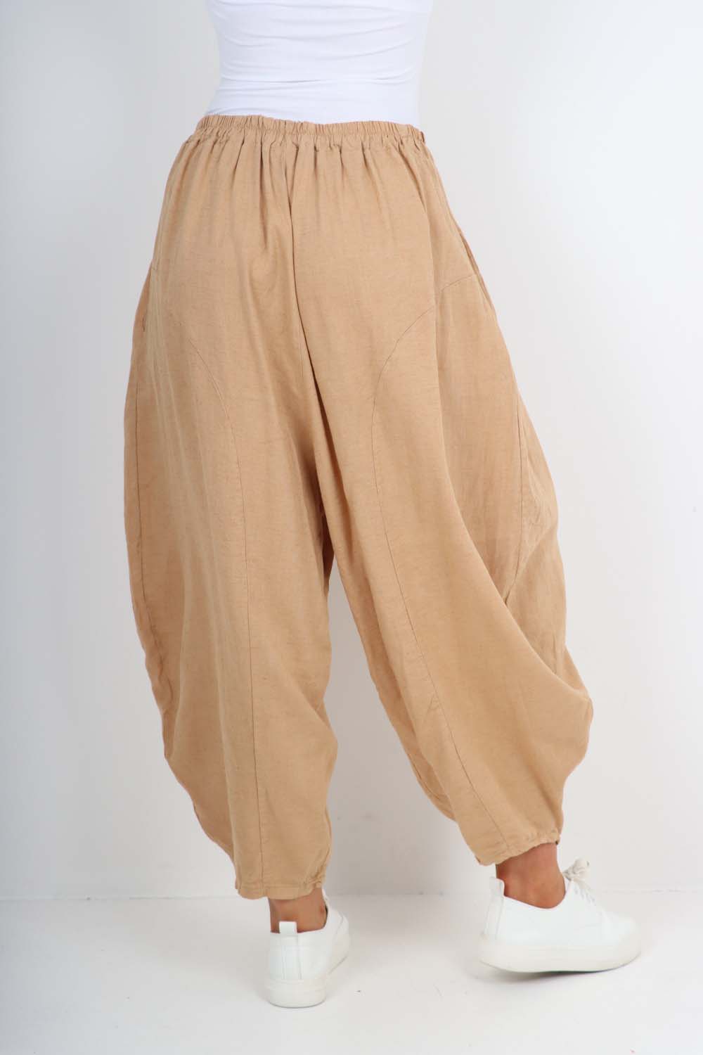 Italian Plain Linen Hareem Pants