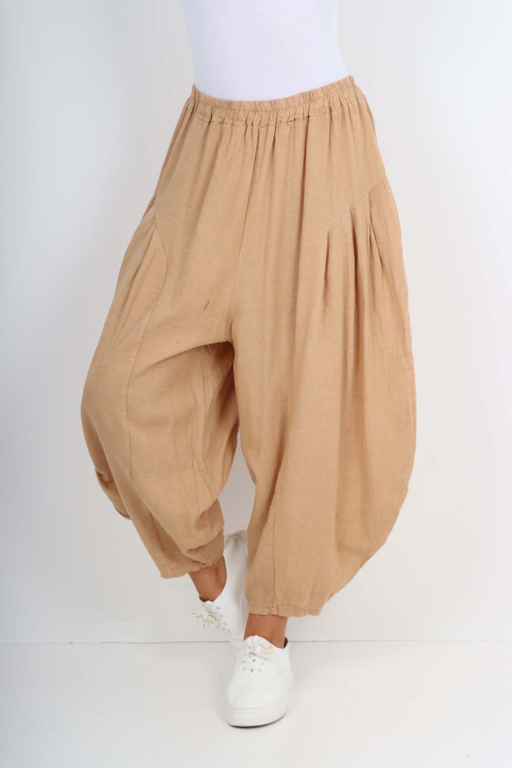 Italian Plain Linen Hareem Pants