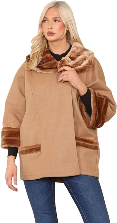 Faux Fur Cape Poncho