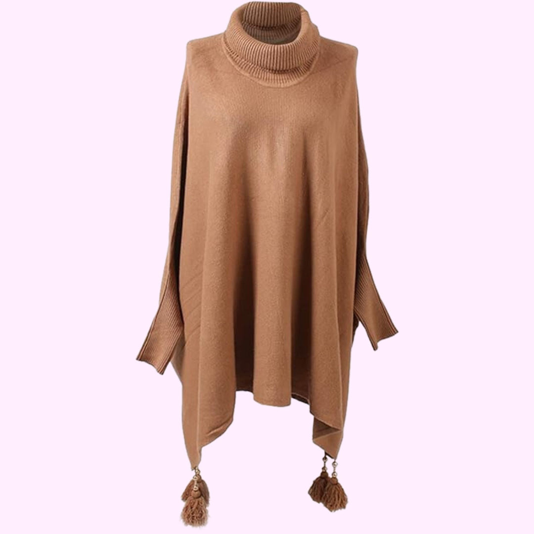 Italian Plain Cowl Neck Poncho