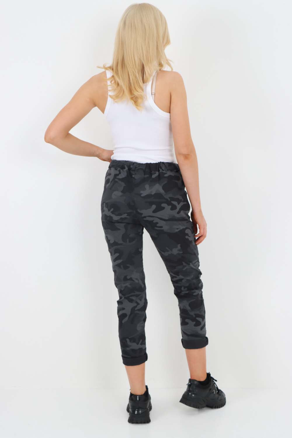 Italian Drawstring Camo Side Pockets Trousers