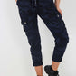 Italian Drawstring Camo Side Pockets Cargo Trousers