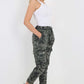 Italian Drawstring Camo Side Pockets Cargo Trousers