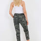 Italian Drawstring Camo Side Pockets Cargo Trousers
