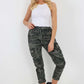 Italian Drawstring Camo Side Pockets Cargo Trousers