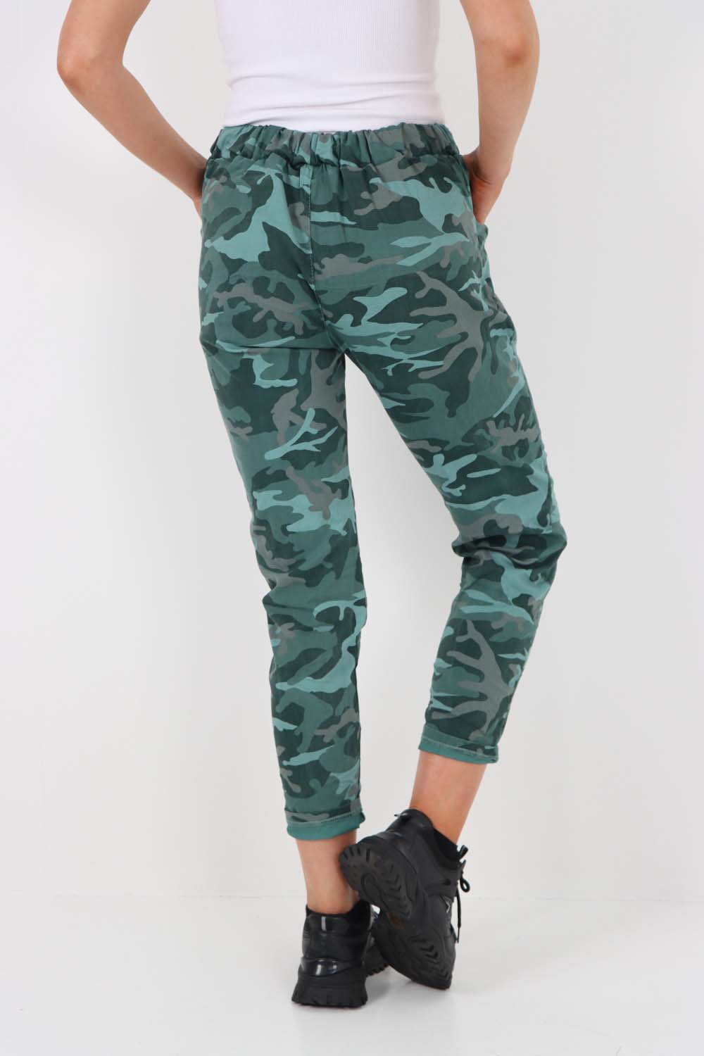 Italian Drawstring Camo Side Pockets Trousers