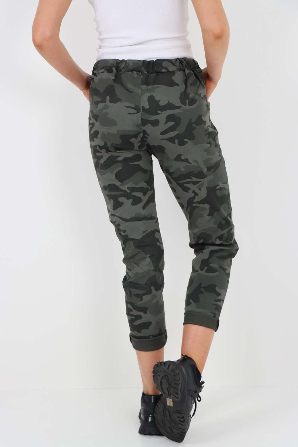 Italian Drawstring Camo Side Pockets Trousers