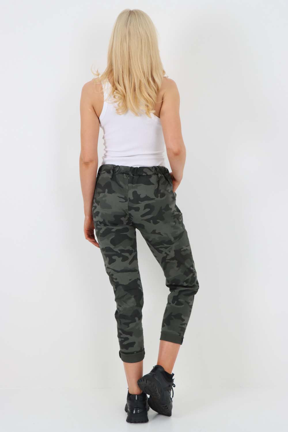 Italian Drawstring Camo Side Pockets Trousers
