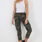 Italian Drawstring Camo Side Pockets Cargo Trousers