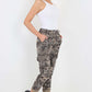 Italian Drawstring Camo Side Pockets Cargo Trousers
