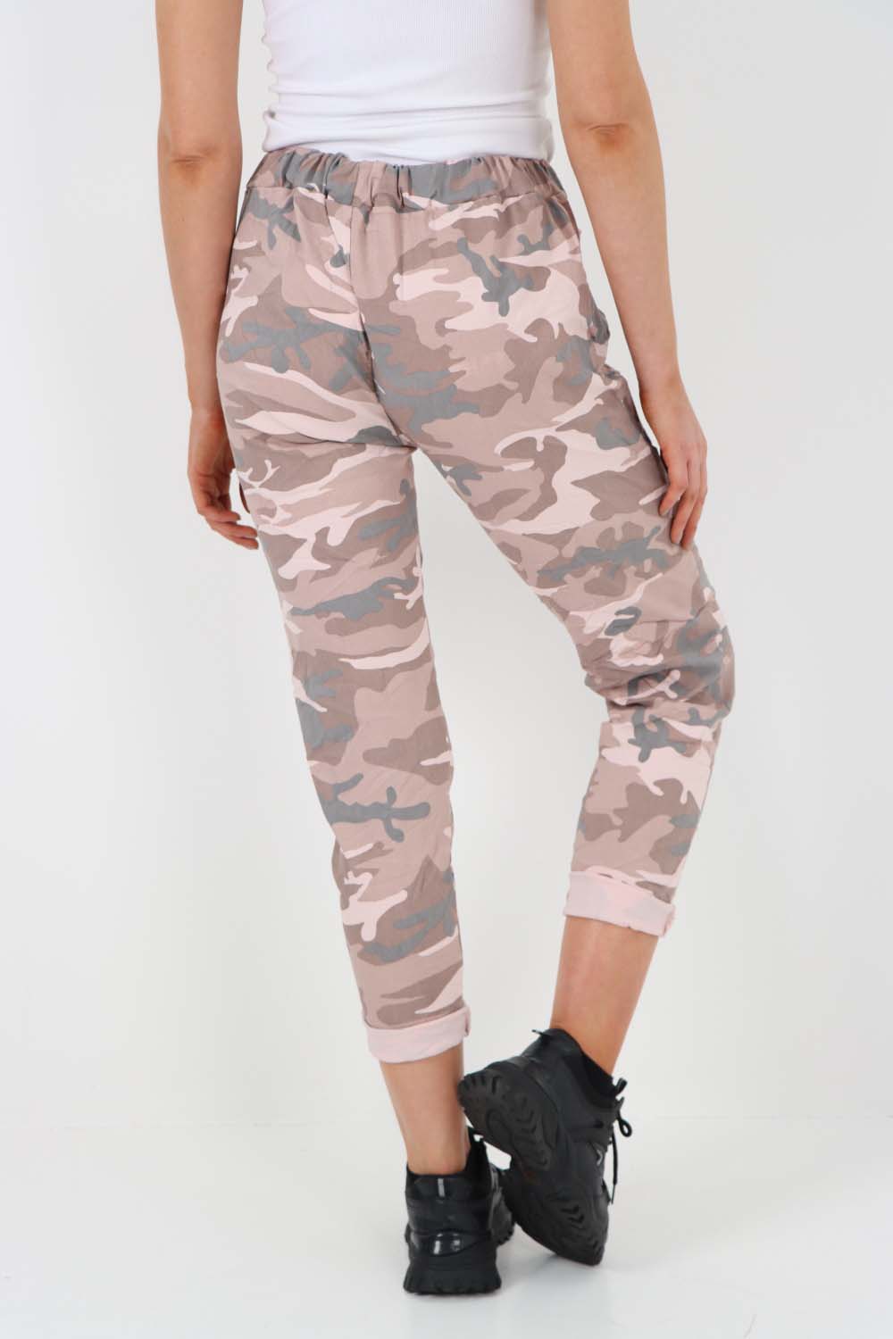 Italian Drawstring Camo Side Pockets Trousers