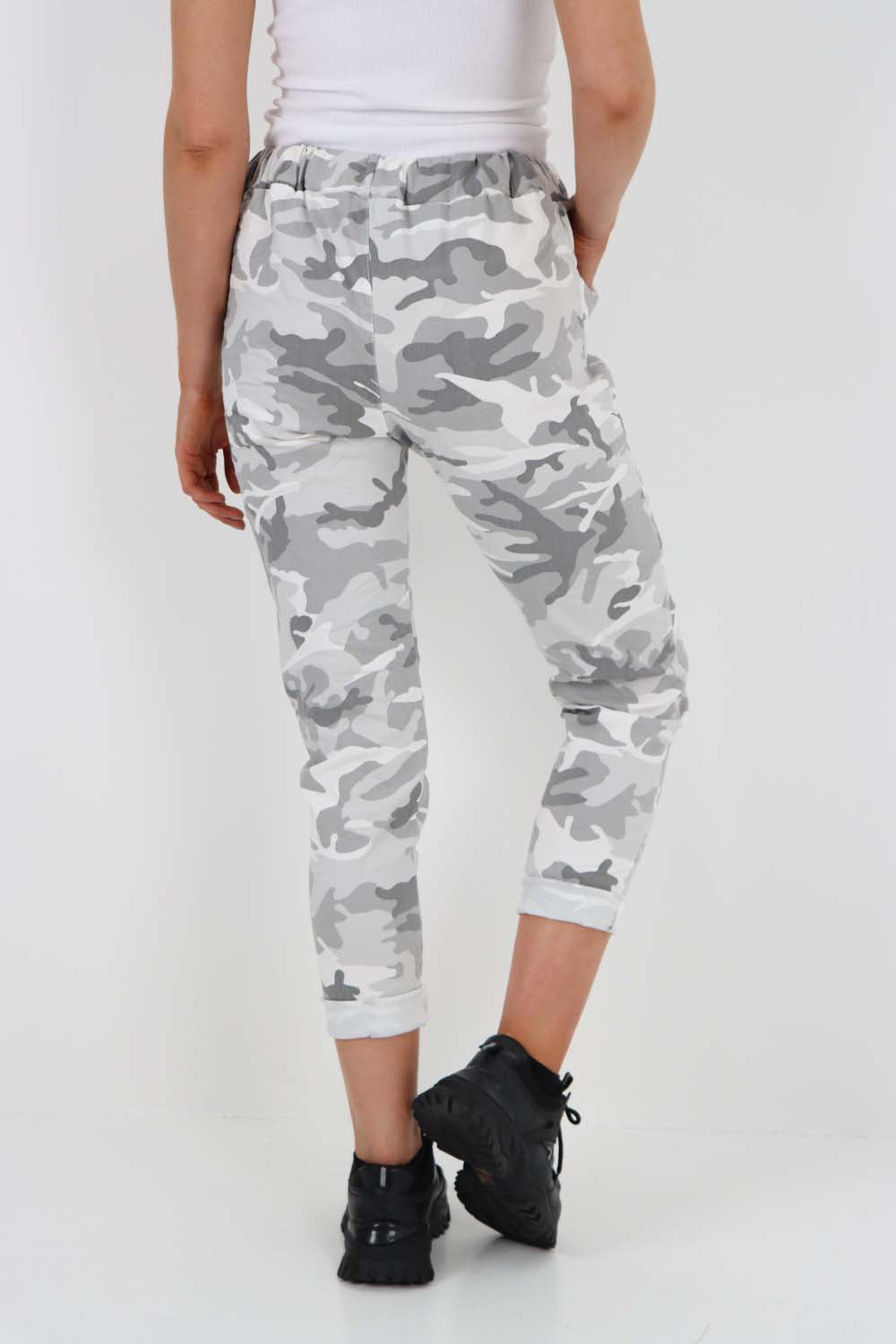 Italian Drawstring Camo Side Pockets Trousers