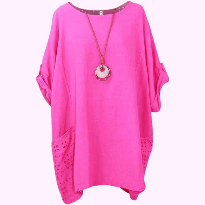 Italian Plain Two Pockets Necklace Top