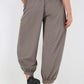 Italian Drawstring Cotton Harem Trousers With Side Pockets