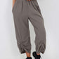 Italian Drawstring Hem Cotton Trousers With Side Pockets