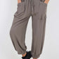 Italian Drawstring Cotton Harem Trousers With Side Pockets