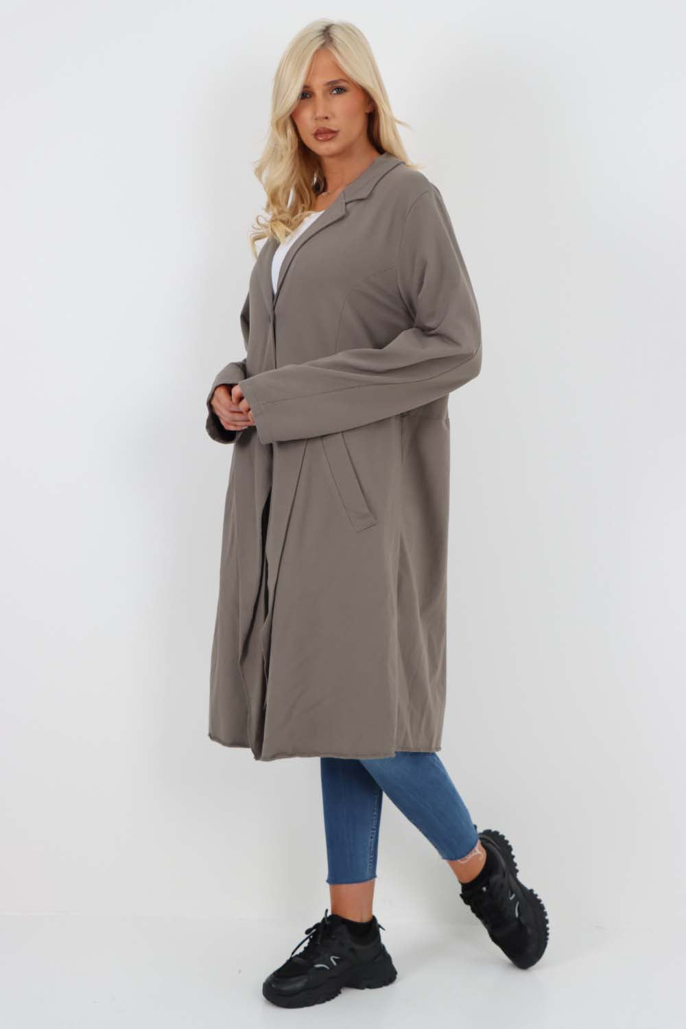 Italian Front Button Fastening Longline Cotton Cardigan
