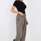 Italian Pleated Cotton Trousers With Side Pockets