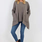 Italian Diagonal Pockets Cotton Tunic Top