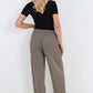 Italian Pleated Cotton Trousers With Side Pockets
