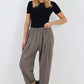 Italian Pleated Cotton Trousers With Side Pockets