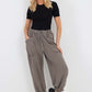 Italian Drawstring Cotton Harem Trousers With Side Pockets