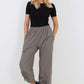 Italian Drawstring Hem Cotton Trousers With Side Pockets