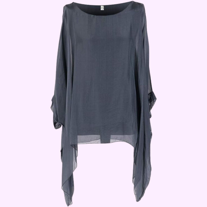 Italian Batwing Silk Tunic Top