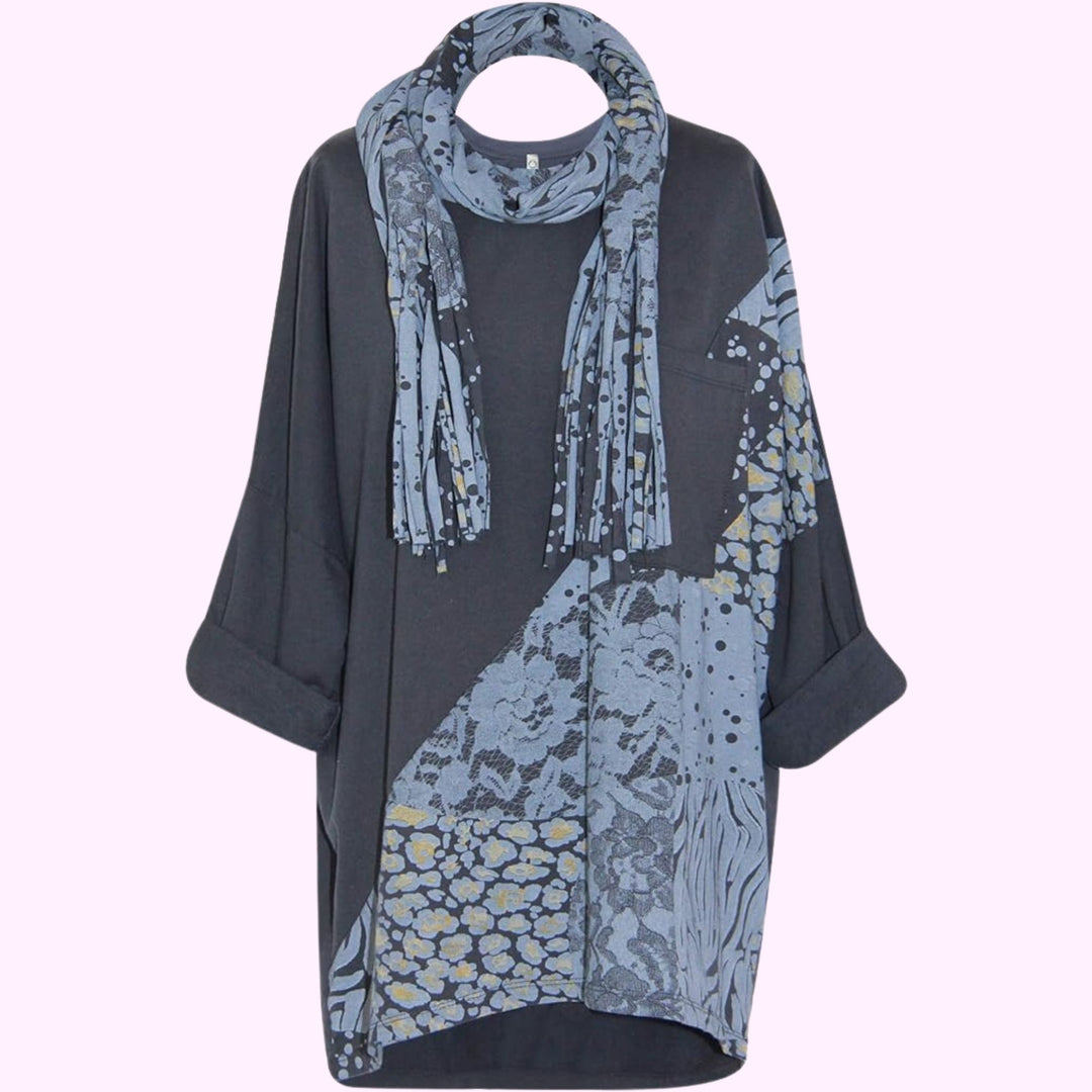 Italian Leopard Printed Scarf Top