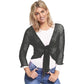 Fish Net Knotted Tie Up Shrug