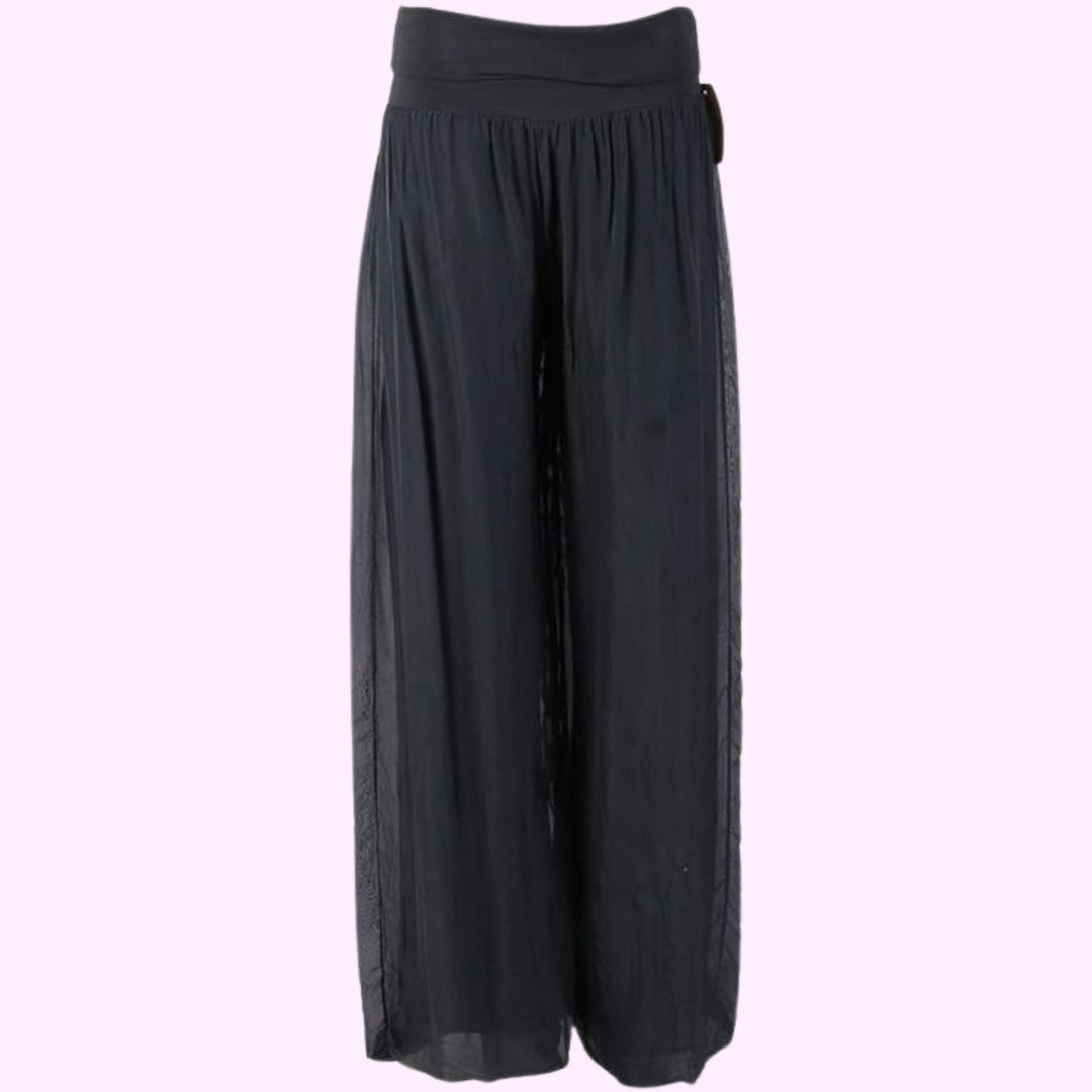 Italian Elasticated Waist Silk Trousers