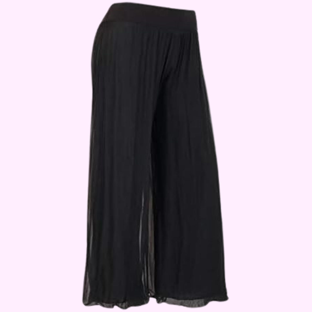 Italian Two Layers Silk Pleated Trouser