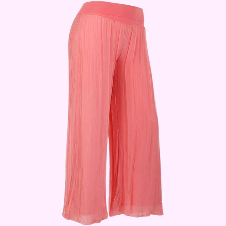 Italian Two Layers Silk Pleated Trouser