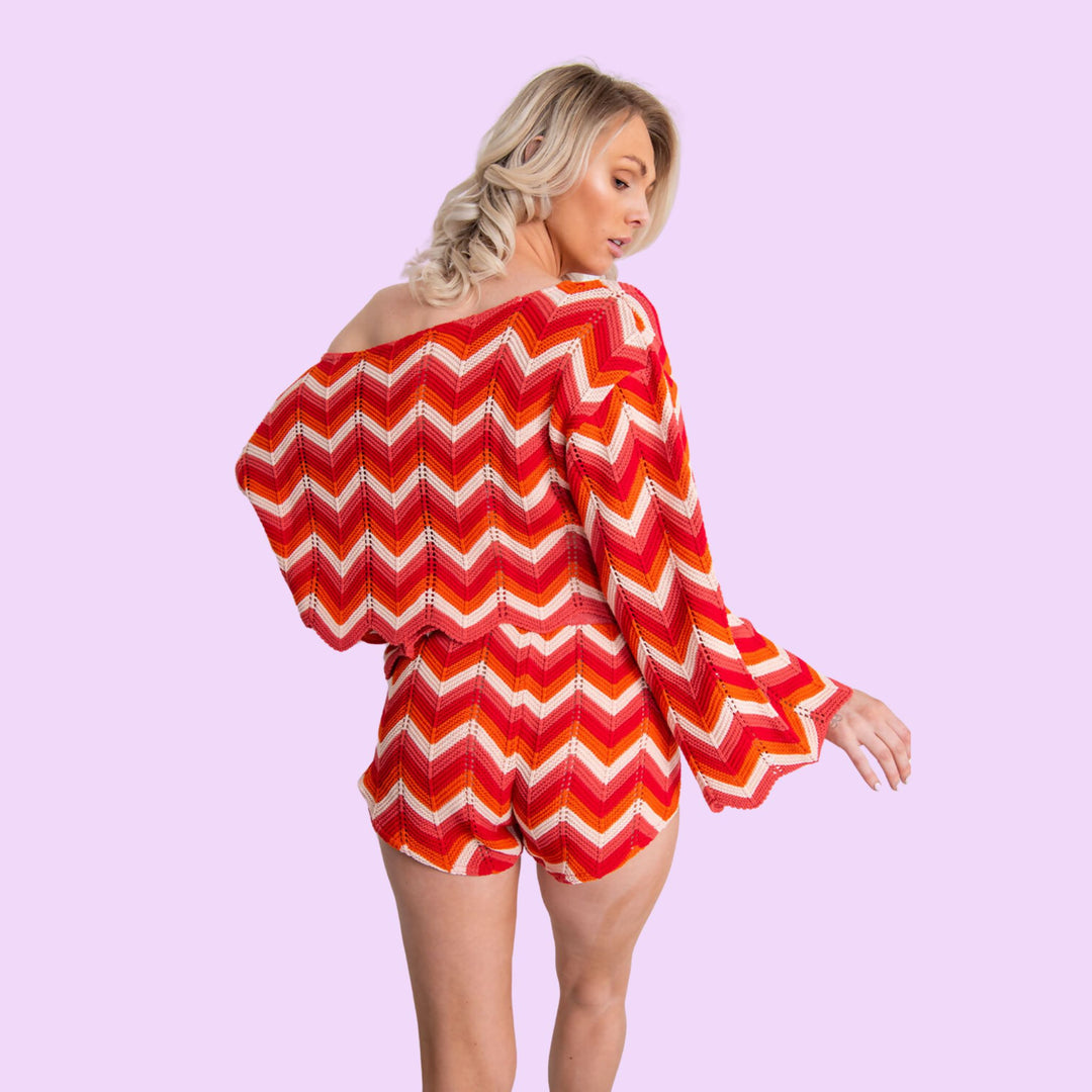 AZTEC MULTI ZIG ZAG SHORT SET