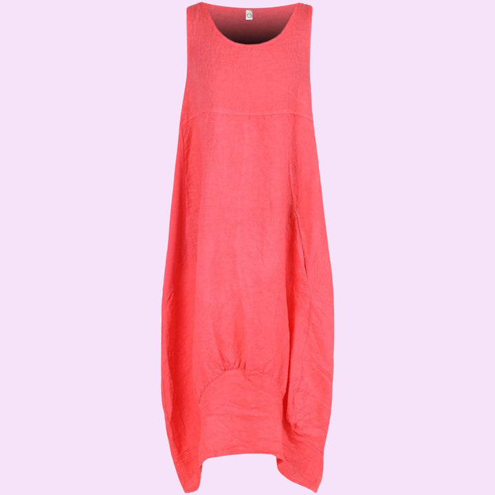 Ladies Italian Sleeveless Linen Dress