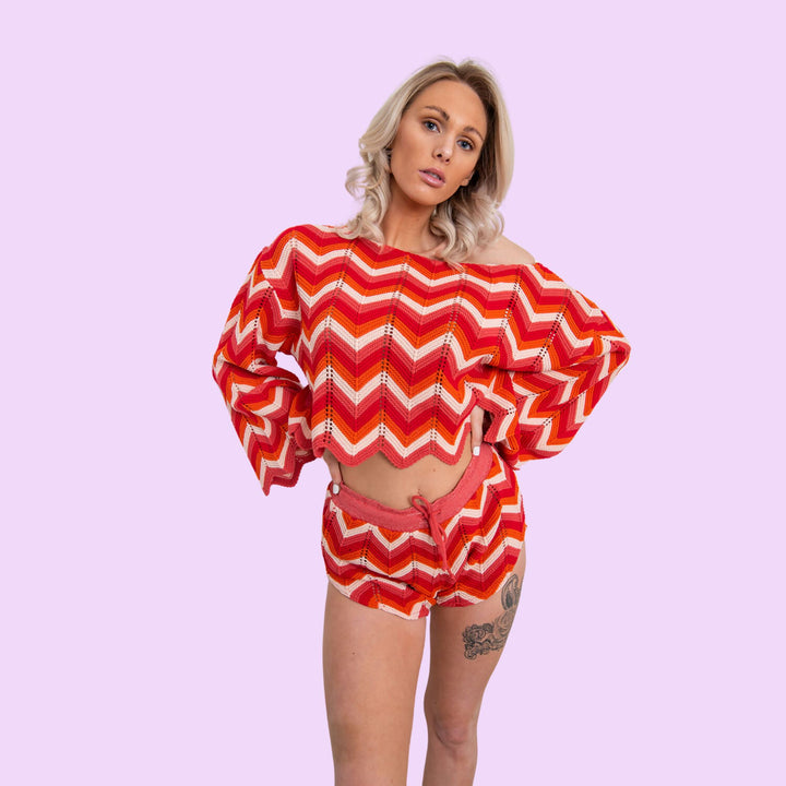 AZTEC MULTI ZIG ZAG SHORT SET