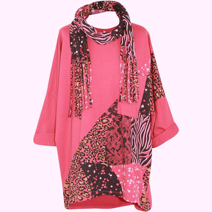 Italian Leopard Printed Scarf Top