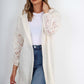 Italian Lace Sleeve Hooded Long Cardigan