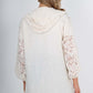 Italian Lace Sleeve Hooded Long Cardigan
