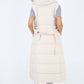 Italian Belted Hooded Long Gilet
