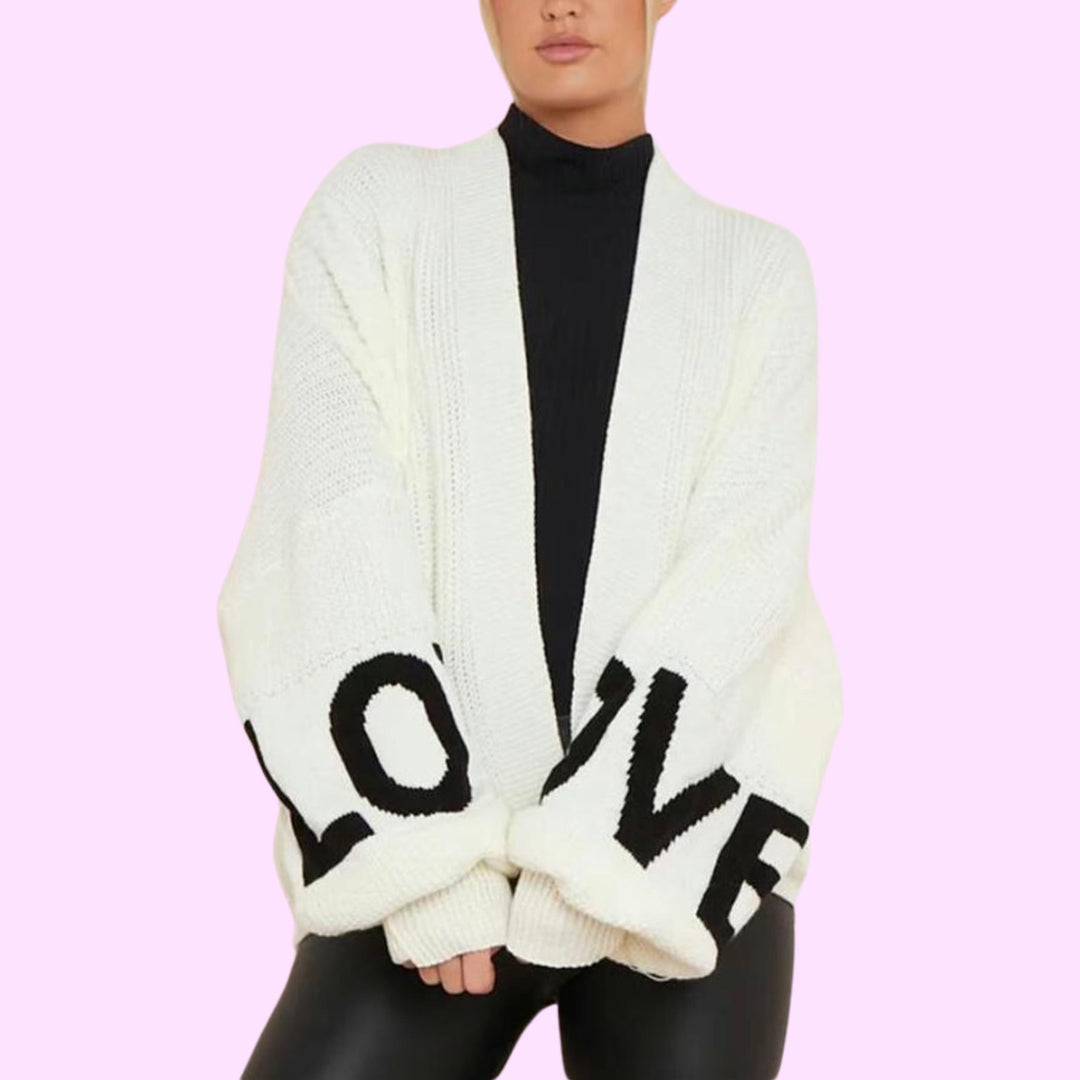 Love knitted Balloon cropped cardigan