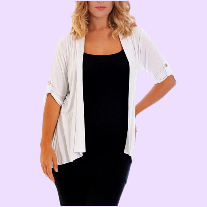 3/4 Sleeve Open Button Cardigan