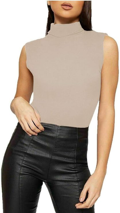 Sleeveless Polo Neck Top