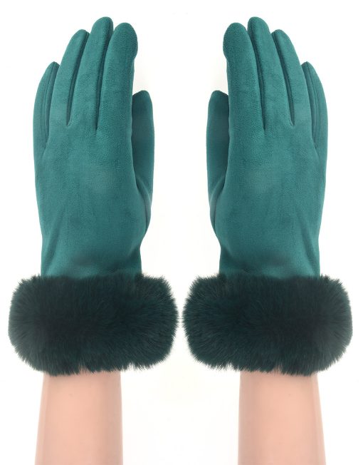 Plain Fur Trim Gloves