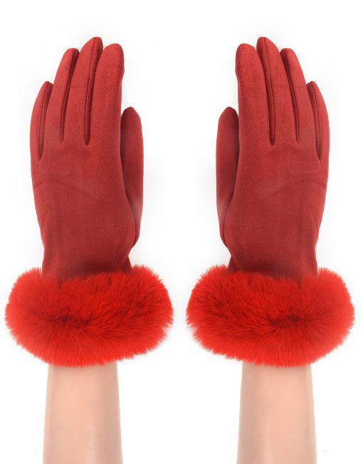 Plain Fur Trim Gloves