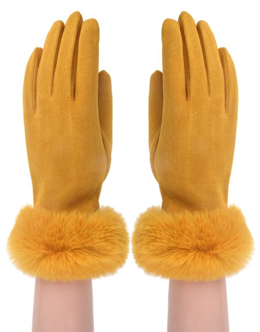 Plain Fur Trim Gloves