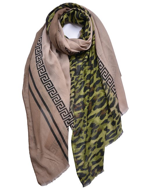 Half Side Leopard Print Scarf