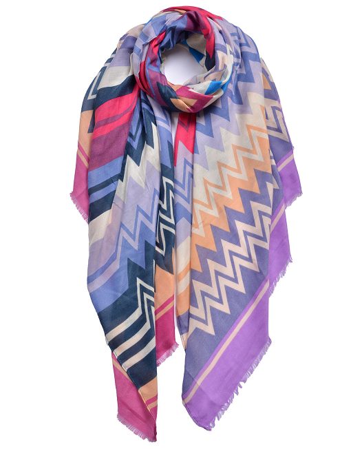 Colorful Wave Pattern Print Scarf