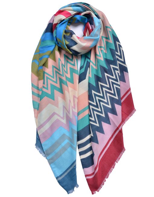 Colorful Wave Pattern Print Scarf