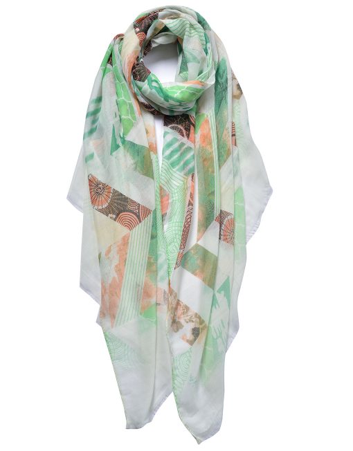 Circle Fragments Patten Print Scarf